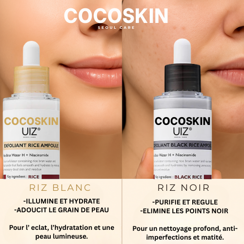 CocoSkin™  UIZ Care Pro - Serum Exfoliant 80ml Riz Blanc ou Noir (Offre Exclusive❤️)
